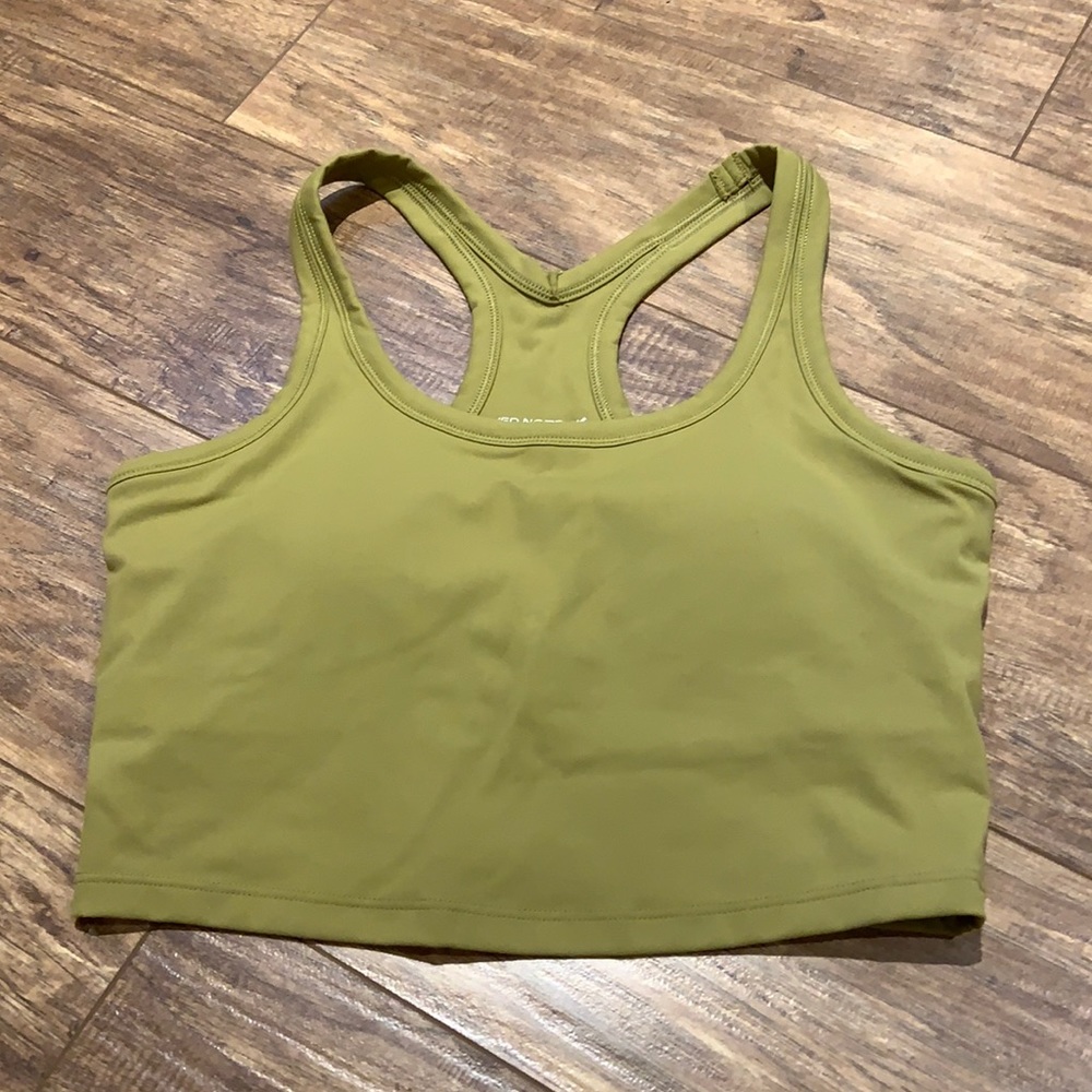 Olive green Jed North padded cropped top